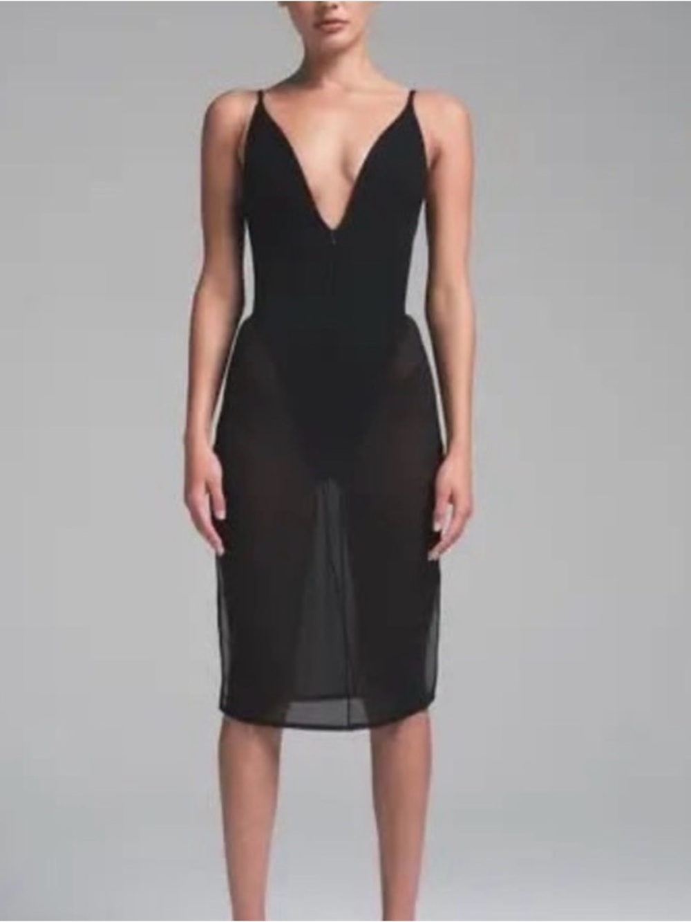 SKIMS BODY
Mesh Plunge Midi Dress